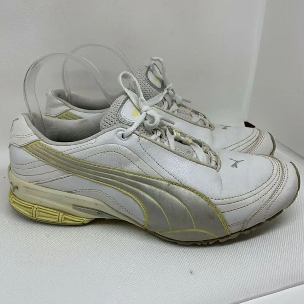 Puma White and Silver Sneakers Running Womens 9